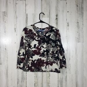 3/$15 simply Vera Vera wang multi color unique long sleeve shirt women's size PS